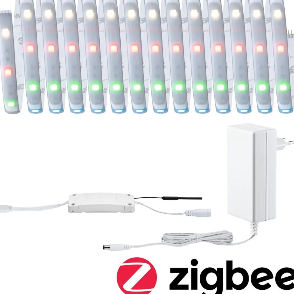 LED-valonauha Paulmann MaxLED 250, Smart Home Zigbee 3.0, aloituspakkaus, 5m, IP44, 22W, 180lm/m, 30LEDs/m, RGBW+, 36VA