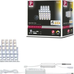 LED-valonauha Paulmann MaxLED 500, Smart Home Zigbee 3.0, aloituspakkaus, 1.5m, IP44, 9W, 510lm/m, 60LEDs/m, 20VA, säädettävä värilämpötila