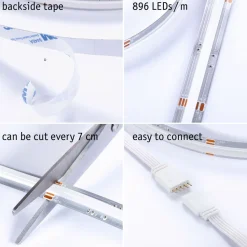 LED-valonauha Paulmann MaxLED 500, COB, 2.5m, RGBW, 15W, 530lm/m, RGBW+