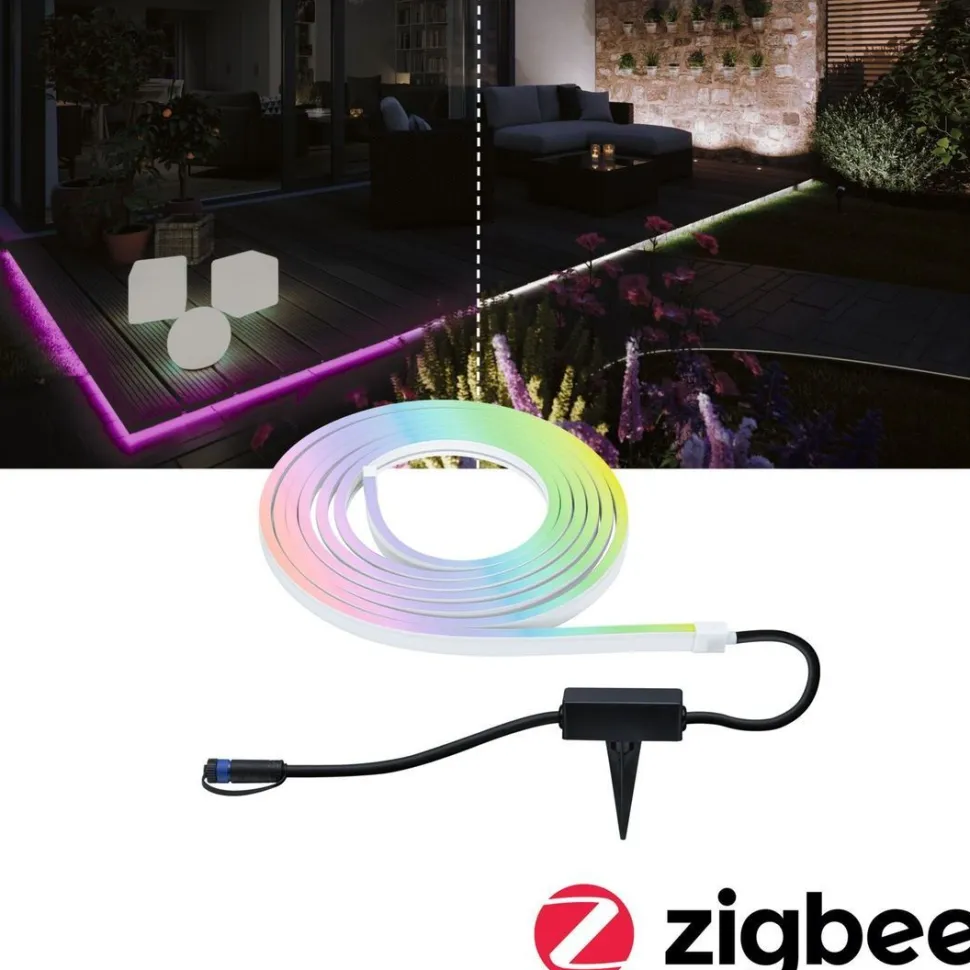 LED-valonauha Paulmann Plug & Shine Smooth, 5m, Smart Home Zigbee 3.0, IP67, RGBW+, valkoinen