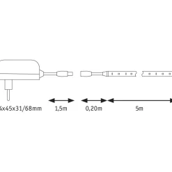 LED-valonauha Paulmann SimpLED, 5m, 17W, 260lm/m, 6500K, 18VA