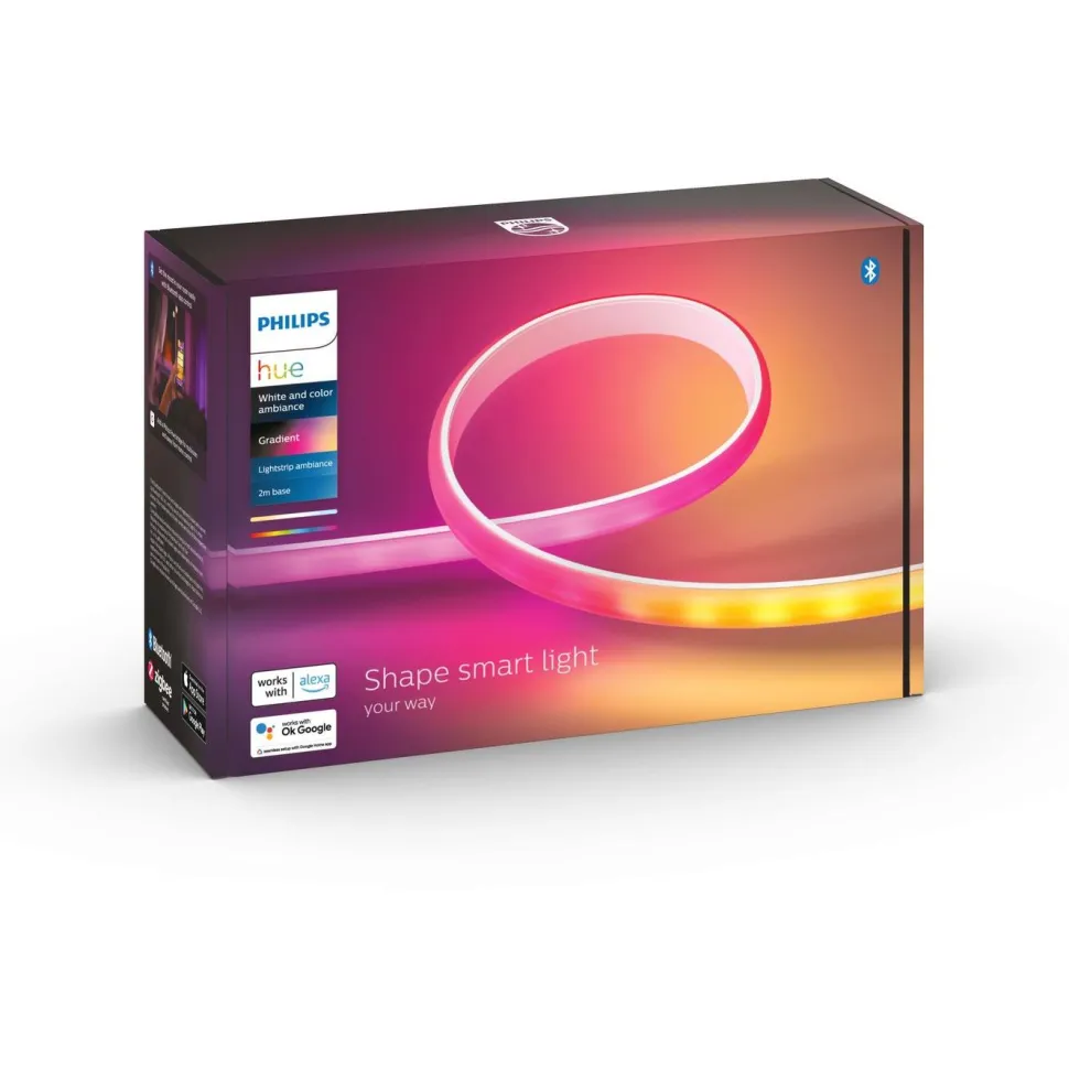 LED-valonauha Philips Hue Ambiance Gradient Lightstrip perusosa 2m + jatkopala 1m