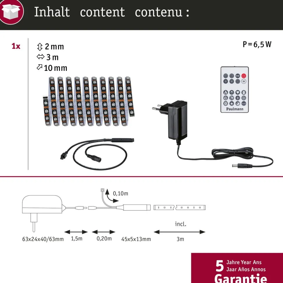 LED-valonauha Paulmann EntertainLED, 1.5m, 3W, 60LEDs/m, RGB+, 5VA