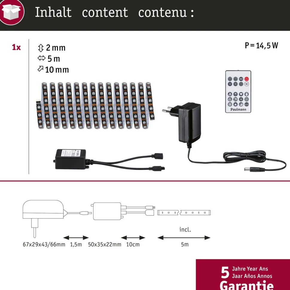 LED-valonauha Paulmann EntertainLED, 1.5m, 3W, 60LEDs/m, RGB+, 5VA
