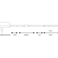 LED-valonauha Paulmann FlexLED 3D, 1.5m, 5W, 310lm/m, 3000K, 6VA