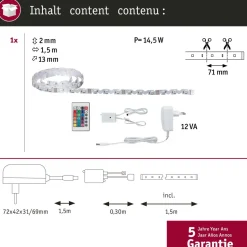 LED-valonauha Paulmann FlexLED 3D, 1.5m, 11W, RGB, 12VA