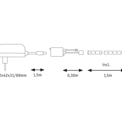 LED-valonauha Paulmann FlexLED 3D, 1.5m, 11W, RGB, 12VA
