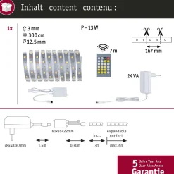 LED-valonauha Paulmann MaxLED 250, aloituspakkaus, 3m, 11W, 270lm/m, säädettävä värilämpötila