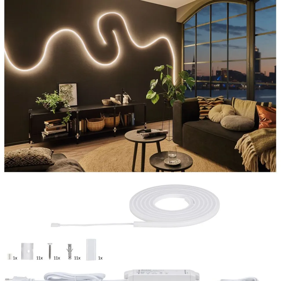 LED-valonauha Paulmann MaxLED Flow, aloituspakkaus, 3m, 38W, 750lm/m, 2700K, 50VA