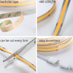 LED-valonauha Paulmann MaxLED Full-Line COB 500, aloituspakkaus, 1.5m, 10W, 500lm/m, 480LEDs/m, 2700K, 25VA
