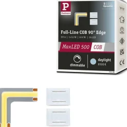 LED-valonauha Paulmann MaxLED 500 Full-Line COB, kulmaosa, 0.3W, 1000lm/m, 800LEDs/m, 6500K