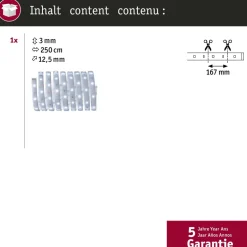 LED-valonauha Paulmann MaxLED 250, 1m, IP44, 4W, 240lm/m, 6500K