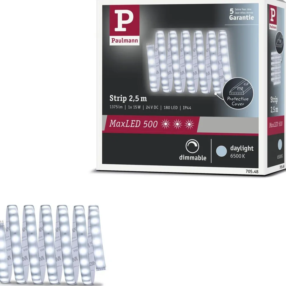 LED-valonauha Paulmann MaxLED 500, 2.5m, IP44, 15W, 440lm/m, 6500K