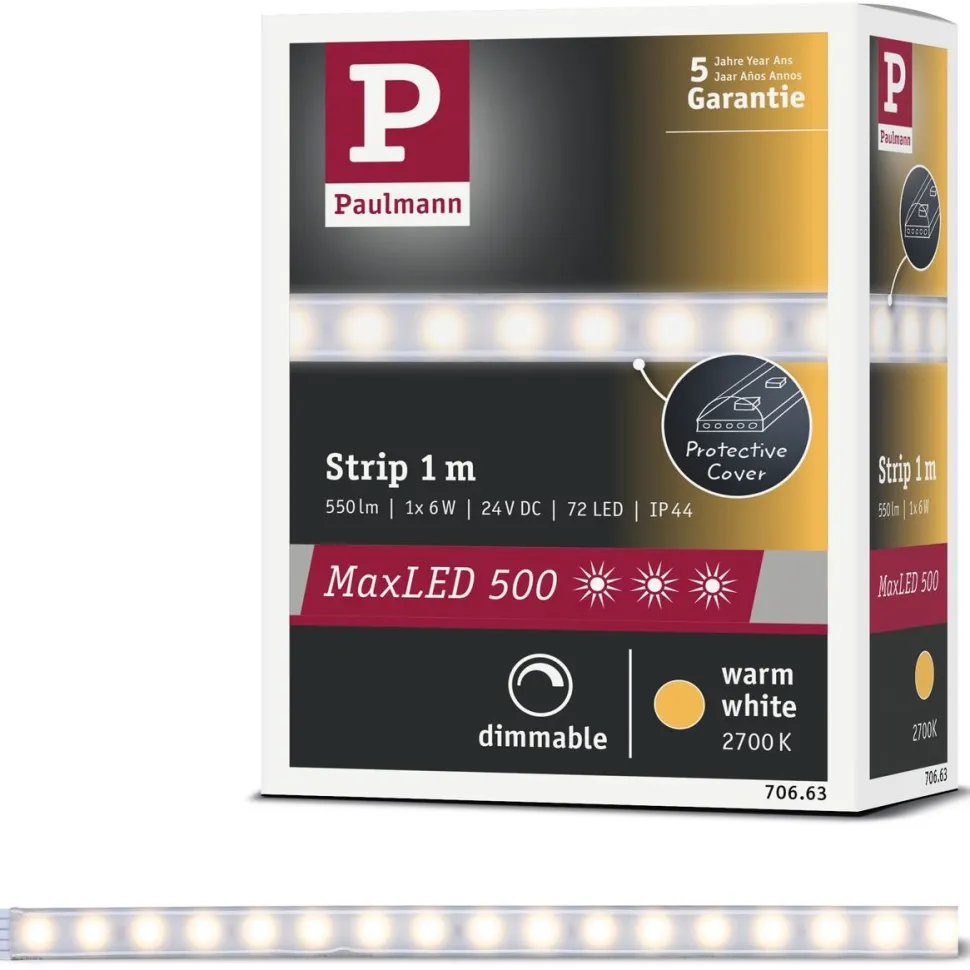 LED-valonauha Paulmann MaxLED 500, 1m, IP44, 6W, 440lm/m, 2700K