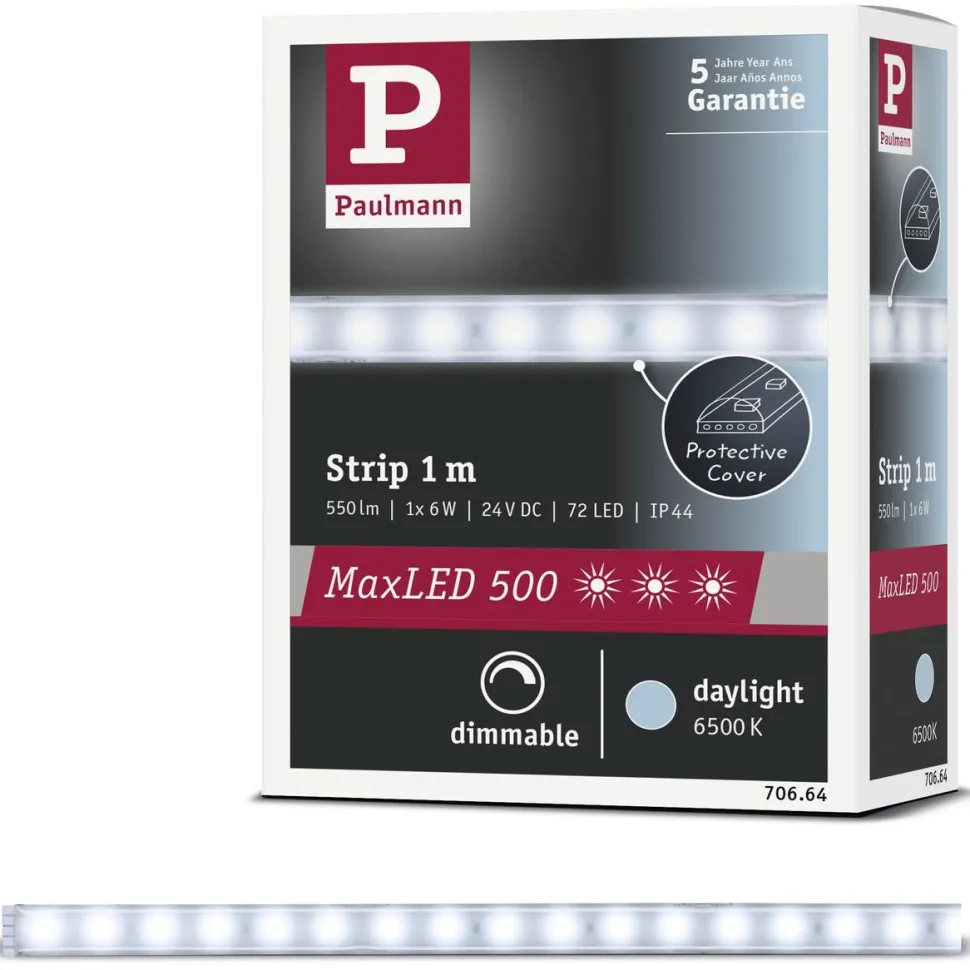 LED-valonauha Paulmann MaxLED 500, 1m, IP44, 6W, 440lm/m, 6500K