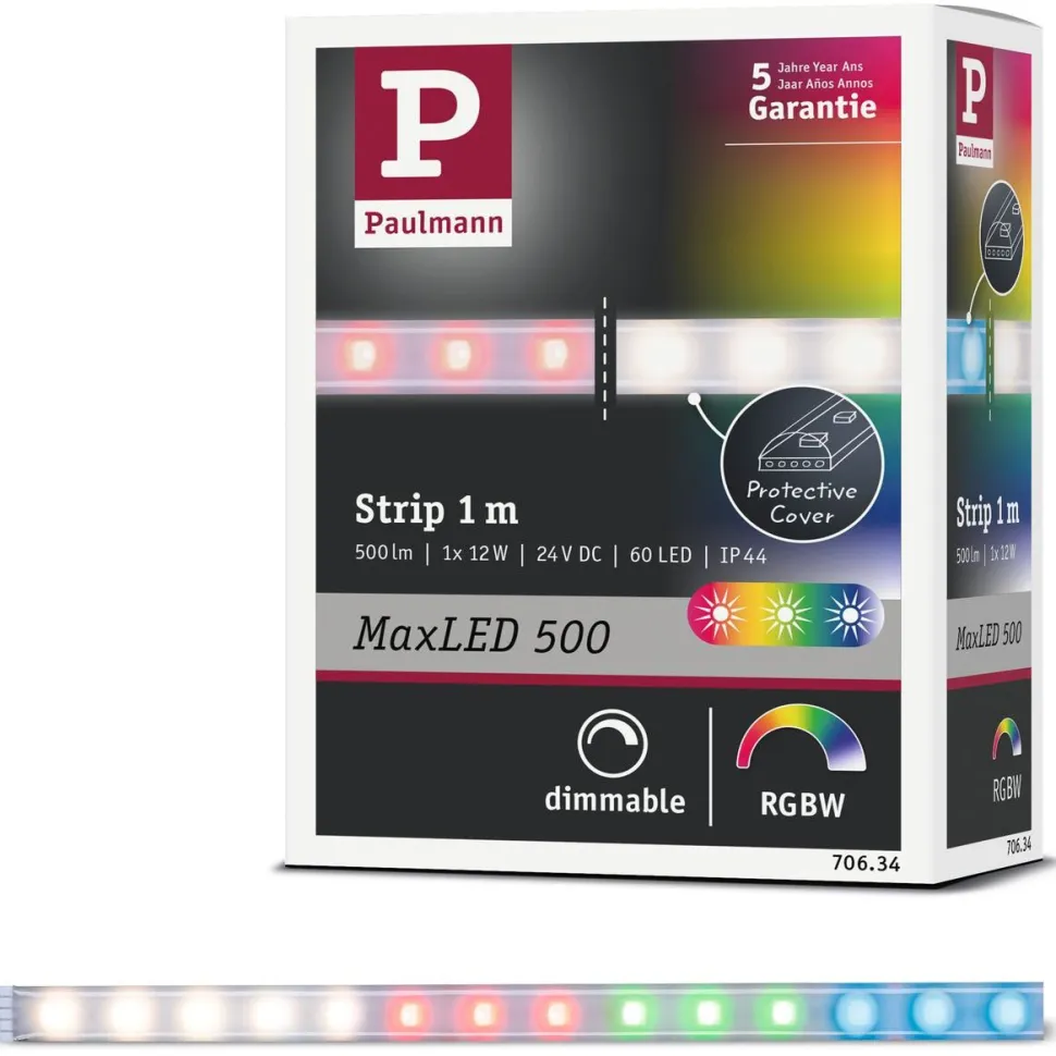LED-valonauha Paulmann MaxLED 500, 1m, IP44, 12W, 440lm/m, RGBW+