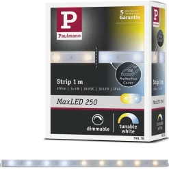 LED-valonauha Paulmann MaxLED 250, 1m, IP44, 4W, 230lm/m, säädettävä värilämpötila