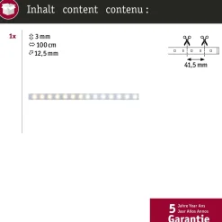 LED-valonauha Paulmann MaxLED 500, 1m, IP44, 7W, 470lm/m, säädettävä värilämpötila