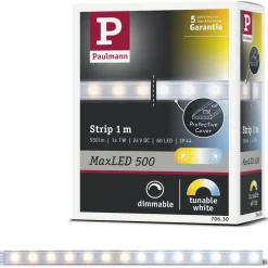 LED-valonauha Paulmann MaxLED 500, 1m, IP44, 7W, 470lm/m, säädettävä värilämpötila