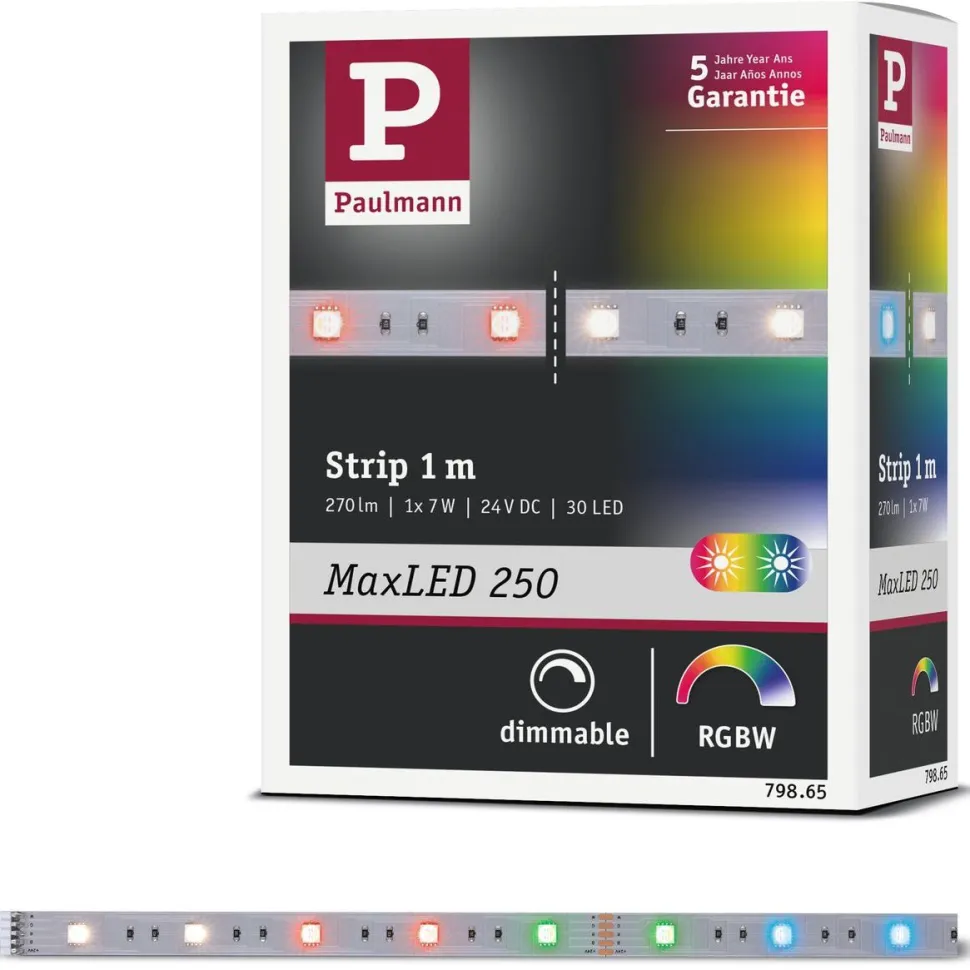 LED-valonauha Paulmann MaxLED 250, 1m, 7W, 270lm/m, RGBW+