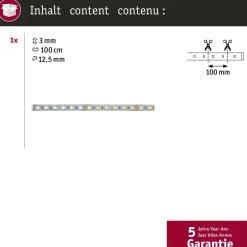 LED-valonauha Paulmann MaxLED 1000, 1m, 6.2W, 550lm/m, säädettävä värilämpötila