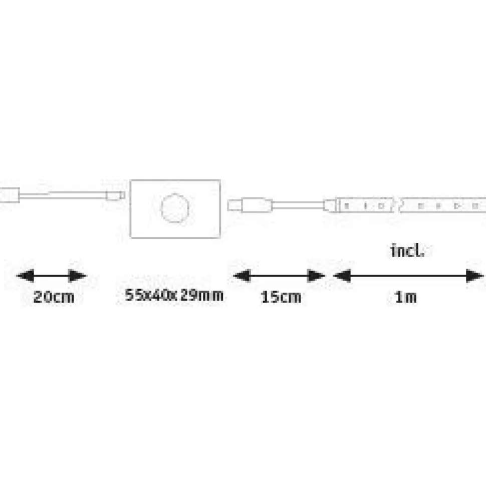LED-valonauha Paulmann, paristokäyttöinen, 1m, 1.4W, 140lm/m, 3000K, liiketunnistin
