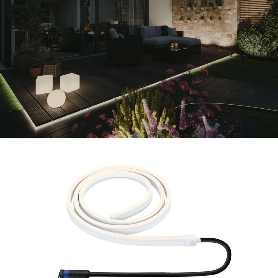 LED-valonauha Paulmann Plug & Shine Smooth, 2m, IP68, 3000K, 12W, valkoinen