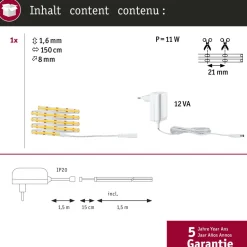 LED-valonauha Paulmann SimpLED Full-Line COB, 1.5m, 7W, 500lm/m, 384LEDs/m, 3000K, 12VA