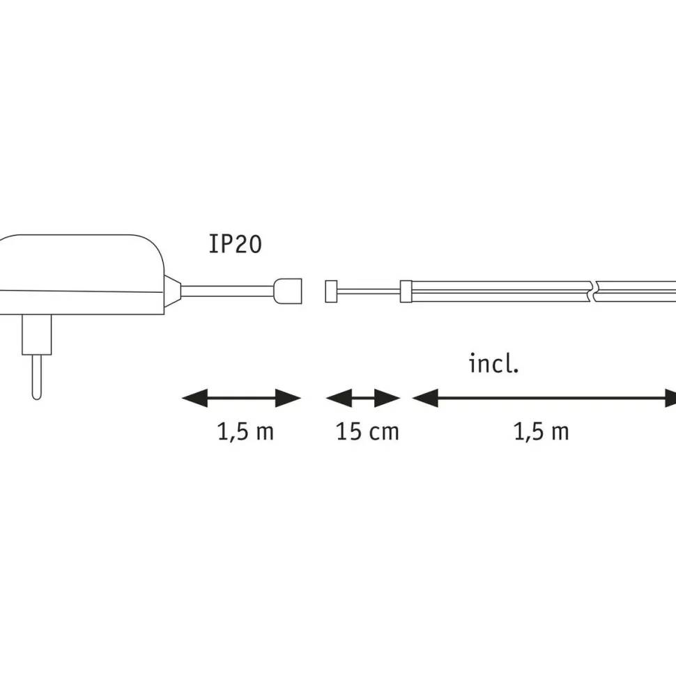 LED-valonauha Paulmann SimpLED Full-Line COB, 1.5m, 7W, 500lm/m, 384LEDs/m, 3000K, 12VA