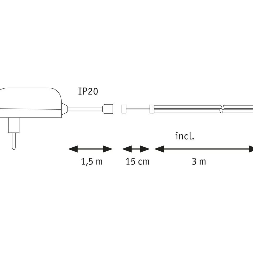 LED-valonauha Paulmann SimpLED Full-Line COB, 1.5m, 7W, 500lm/m, 384LEDs/m, 3000K, 12VA