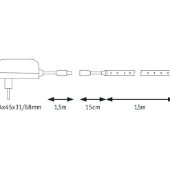LED-valonauha Paulmann SimpLED, 1.5m, 5W, 192lm/m, 3000K, 6VA