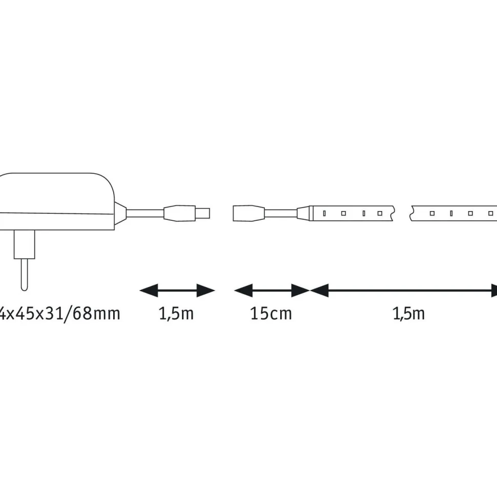 LED-valonauha Paulmann SimpLED, 1.5m, 5W, 192lm/m, 3000K, 6VA