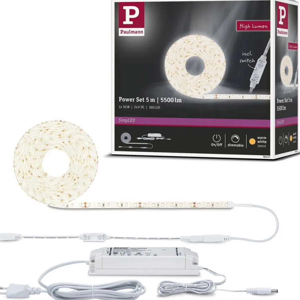 LED-valonauha Paulmann SimpLED Power, 1.5m, 17W, 1060lm/m, 3000K, 24VA