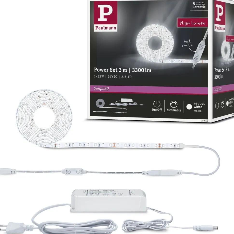 LED-valonauha Paulmann SimpLED Power, 1.5m, 17W, 1060lm/m, 4000K, 24VA
