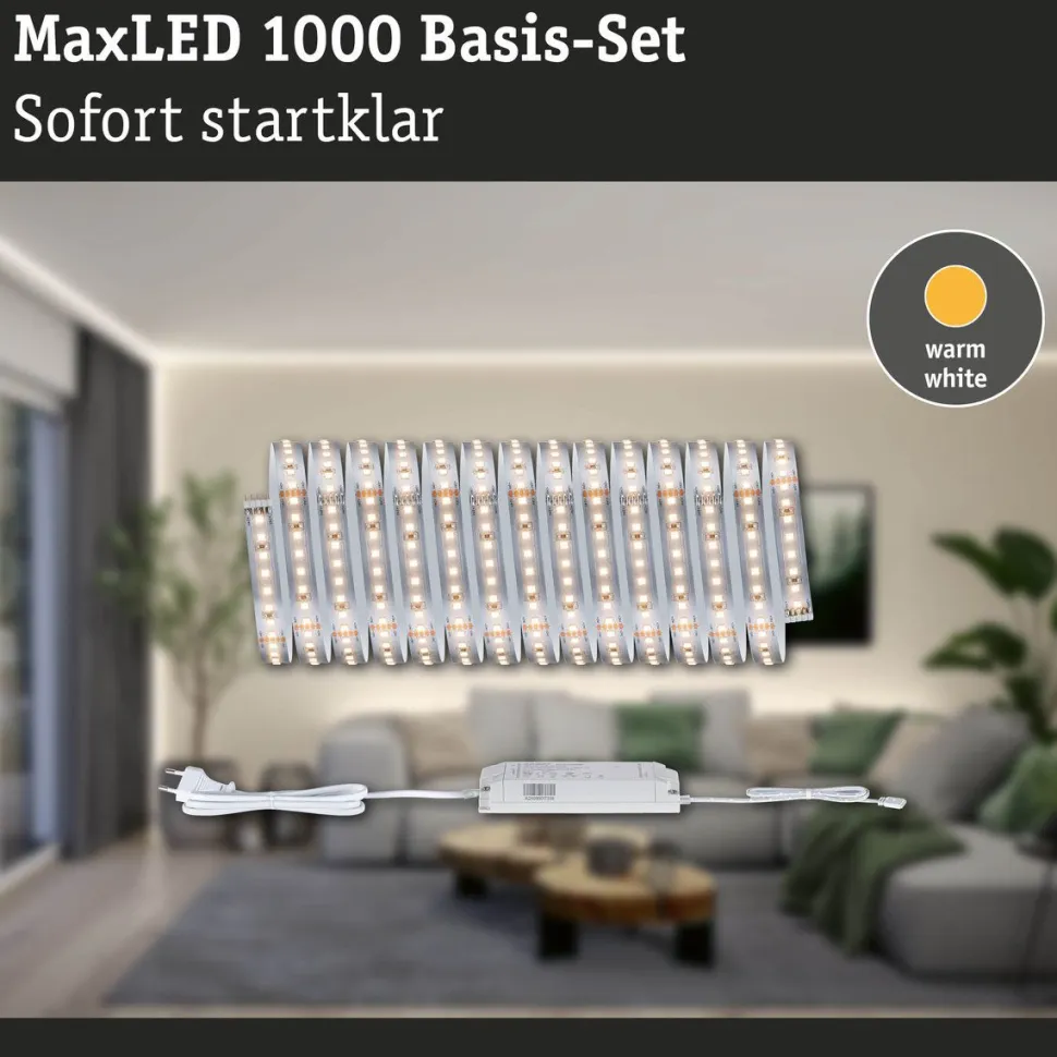 LED-valonauhasetti Paulmann MaxLED 1000, 1.5m, 11W, 1100lm/m, 4000K, 30VA, neutraali valkoinen