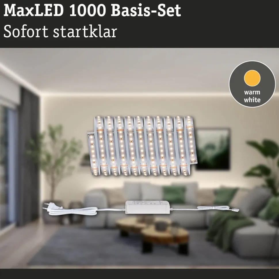 LED-valonauhasetti Paulmann MaxLED 1000, 1.5m, 11W, 1100lm/m, 4000K, 30VA, neutraali valkoinen