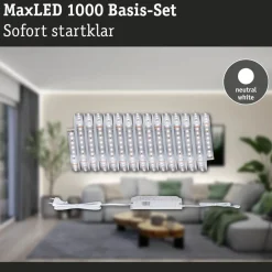 LED-valonauhasetti Paulmann MaxLED 1000, 1.5m, 11W, 1100lm/m, 4000K, 30VA, neutraali valkoinen