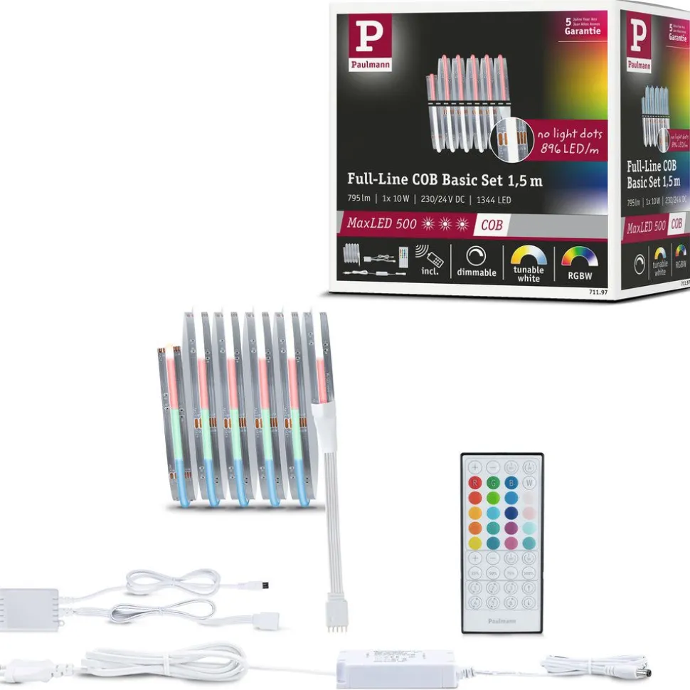 LED-valonauhasetti Paulmann MaxLED 500, COB, 1.5m, 10W, 530lm/m, RGBW+, 24VA