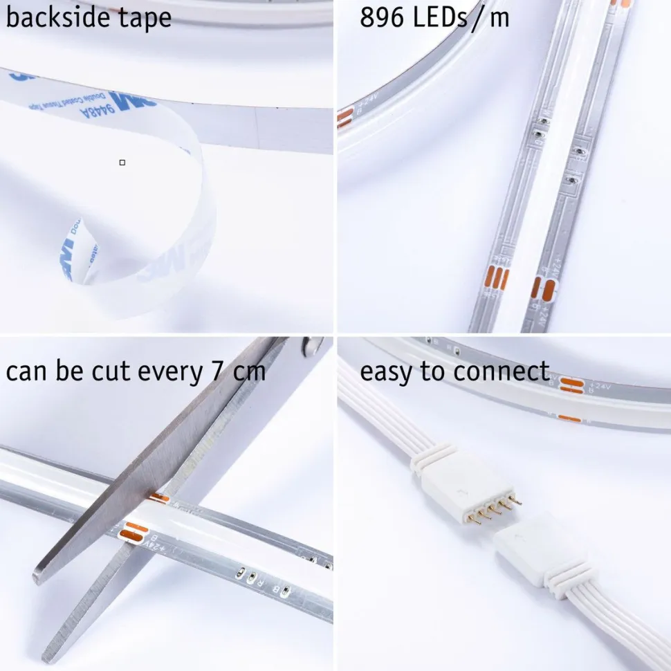 LED-valonauhasetti Paulmann MaxLED 500, COB, 1.5m, 10W, 530lm/m, RGBW+, 24VA