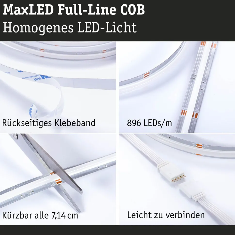 LED-valonauhasetti Paulmann MaxLED 500, COB, 1.5m, 10W, 530lm/m, RGBW+, 24VA