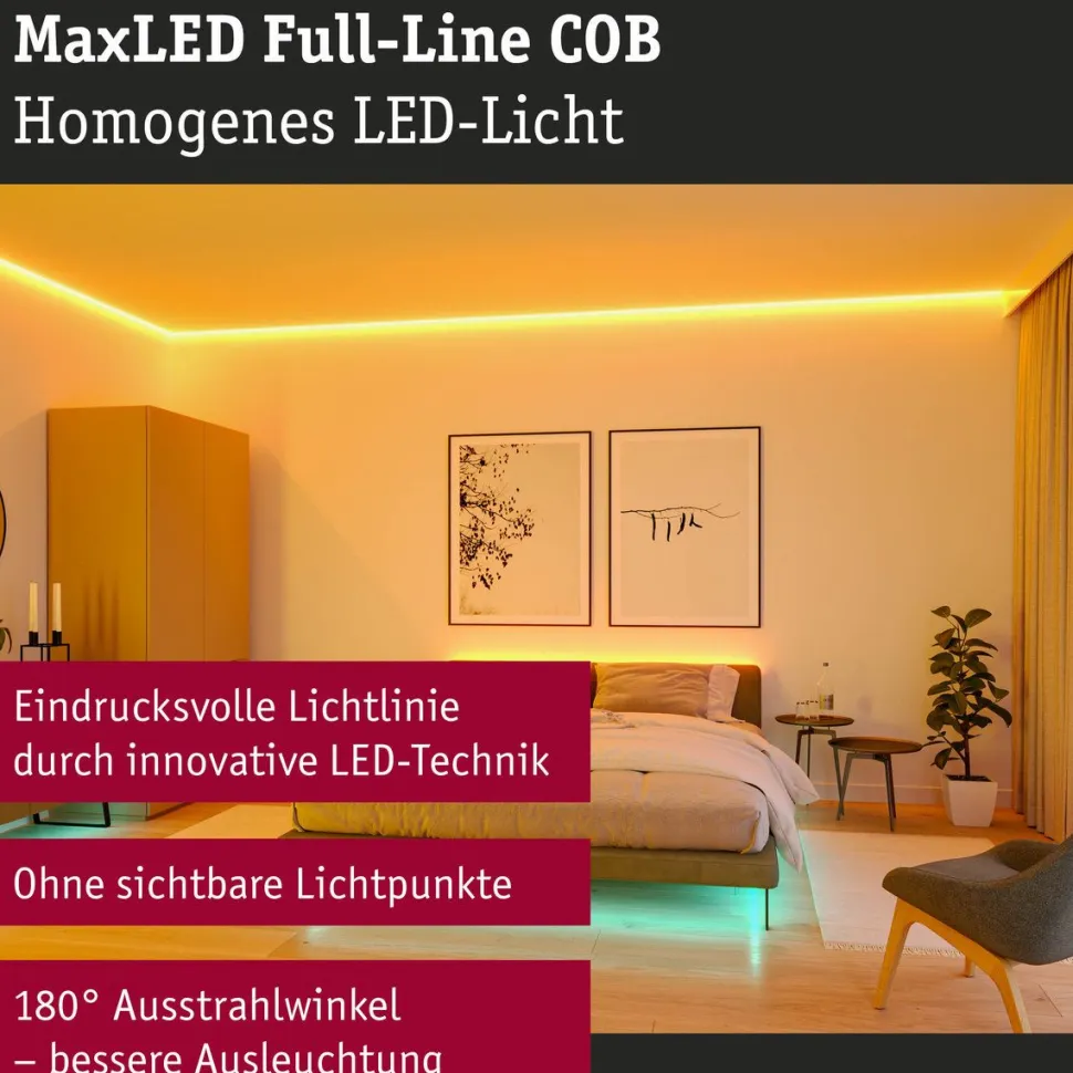 LED-valonauhasetti Paulmann MaxLED 1000, COB, 1.5m, 17W, 1038lm/m, RGBW+, 48VA