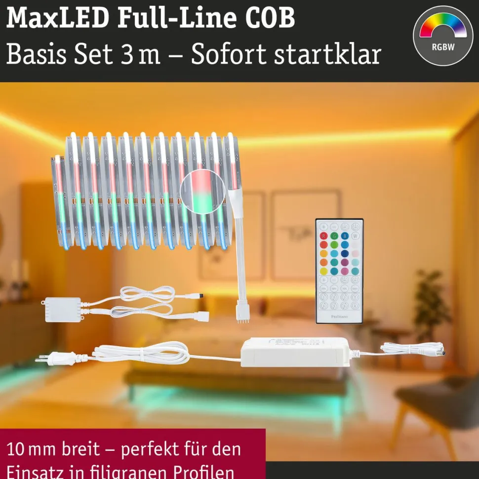 LED-valonauhasetti Paulmann MaxLED 1000, COB, 1.5m, 17W, 1038lm/m, RGBW+, 48VA