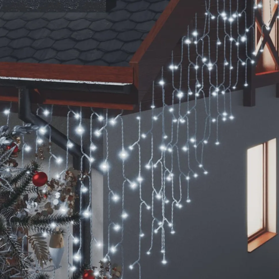LED-valonauhaverho jääpuikot 10 m 400 LEDiä värikäs 8 toimintoa
