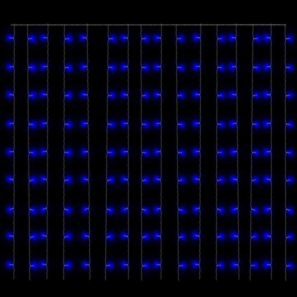 LED-valonauhaverho keijuvalot 3x3m 300xLED sininen 8 toimintoa