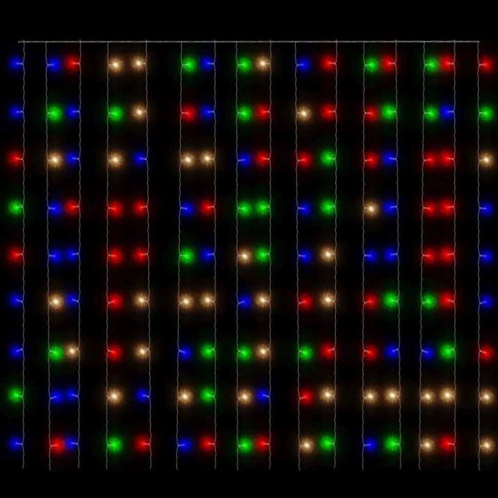 LED-valonauhaverho keijuvalot 3x3m 300xLED sininen 8 toimintoa