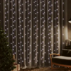 LED-valonauhaverho keijuvalot 3x3m 300xLED sininen 8 toimintoa