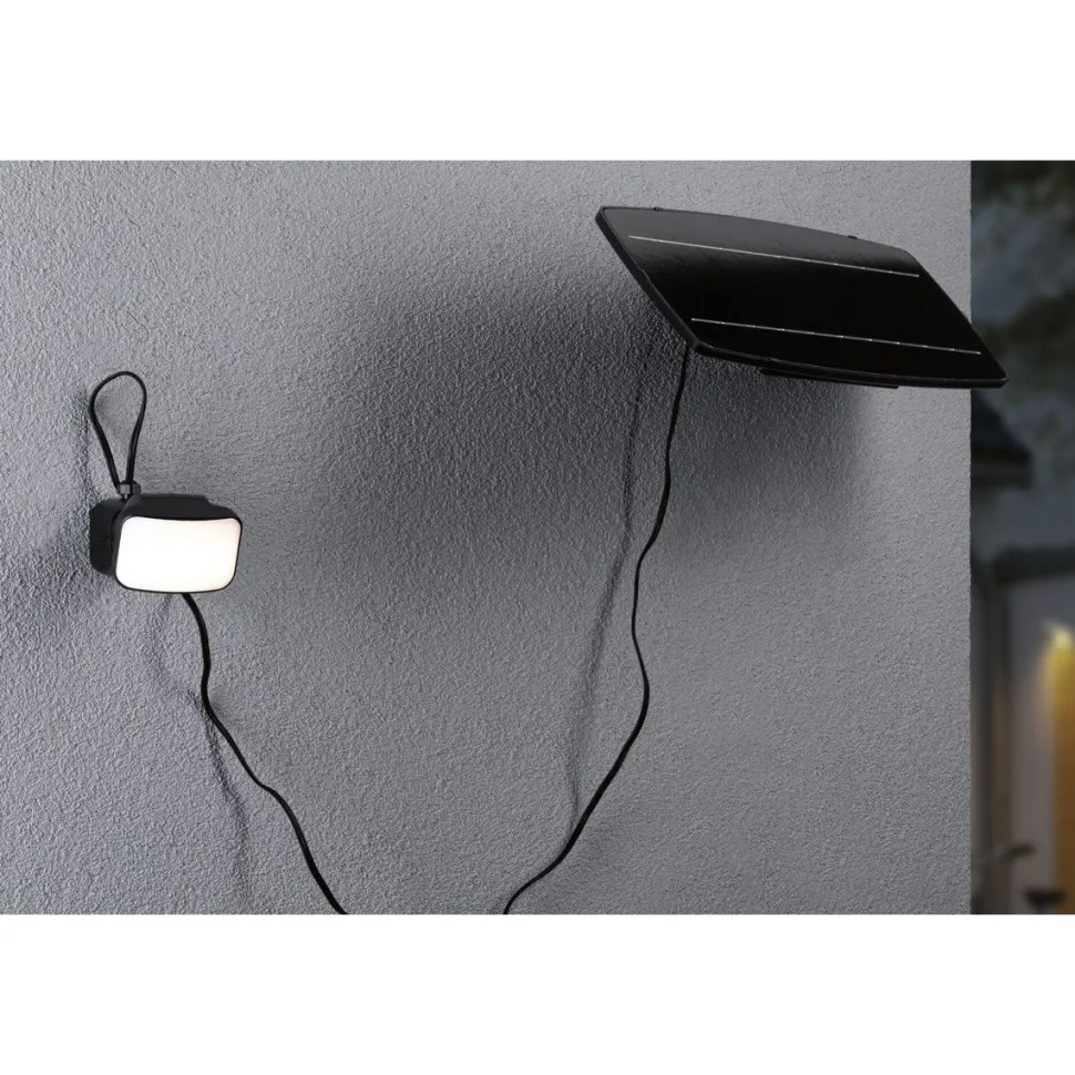 LED-valonheitin aurinkokennolla Paulmann Solar Flotas, hämäräohjattu liiketunnistin (HF), IP65, 3000K, 700lm, antrasiitti