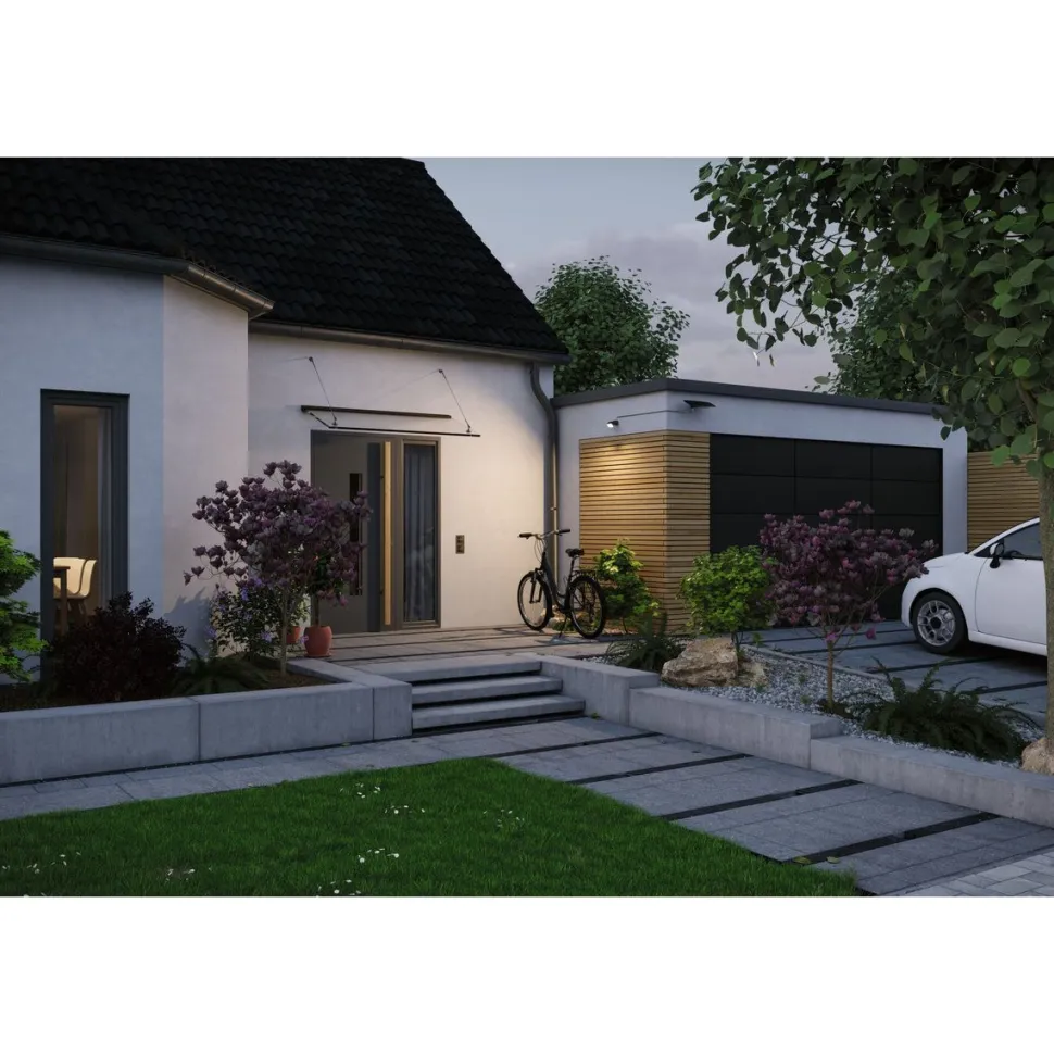 LED-valonheitin aurinkokennolla Paulmann Solar Flotas, hämäräohjattu liiketunnistin (HF), IP65, 3000K, 700lm, antrasiitti