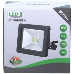 LED-valonheitin LED Energie 10 W 12 V 800 lm 4000 K IP44 0,8 m kumikaapeli