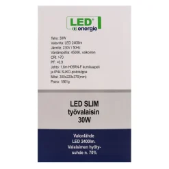 LED-valonheitin Led Energie Slim, 30W, H-jalustalla, 2400lm, 4500K, IP44